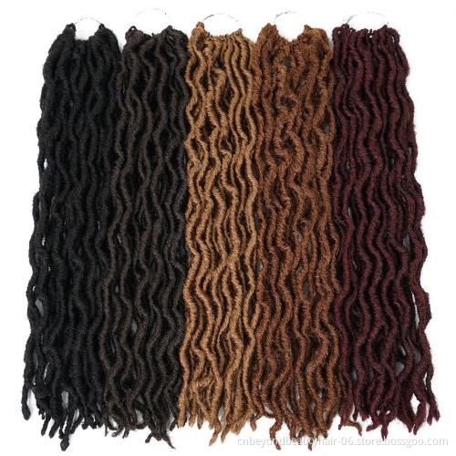 private label Gypsy Faux Locs Crochet Braids Hair Pre-Looped Goddess Faux Locs Wavy Twist Hair Dreadlocks Nu Locs Synthetic